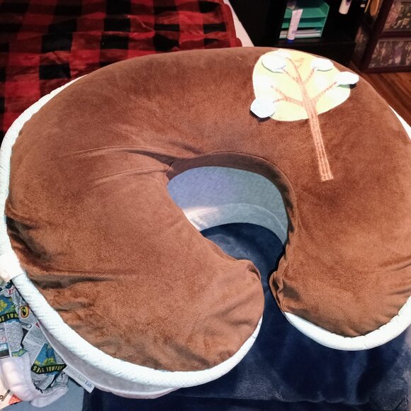 Brown Minky Plush Tree Nursing Boppy Pillow – Both Cover & Pillow - Picture 1 of 7